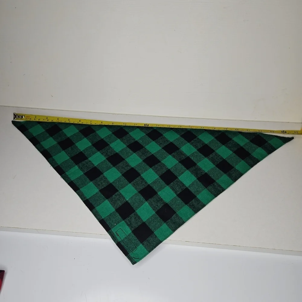 ADOGGYGO 2 Pack Red & Green Plaid Holiday Christmas Dog Bandanas Size 24×16 Cute